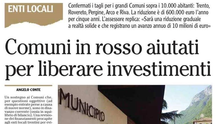 Gottardi: 10 milioni per i Comuni che hanno difficoltà nella copertura dei&nbsp;costi
