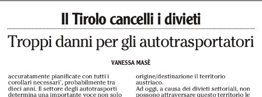 Quale futuro per gli autotrasporti&nbsp;trasfrontalieri